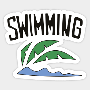 Golden Boy Swimming Sticker